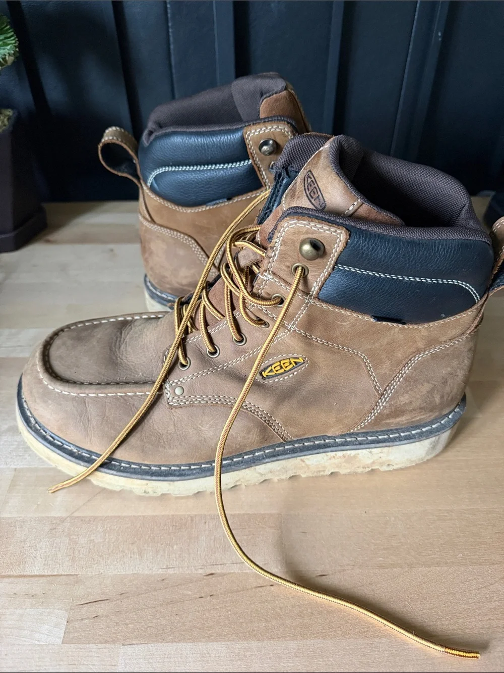 Keen Brown Leather Moc Toe Work Boot, Cincinnati 6” waterproof carbon to boot